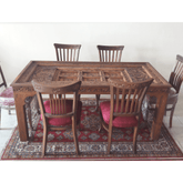 Antique Indian Hand Carved  Solid Wood Dining Table 15
